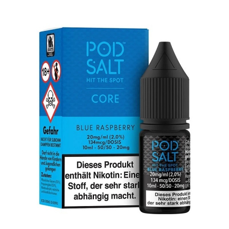 Pod Salt - Blue Raspberry - 10 ml Salt Liquid - 11...