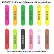 LIO NANO X - Einweg E-Zigarette - 20 mg - 600 Züg...