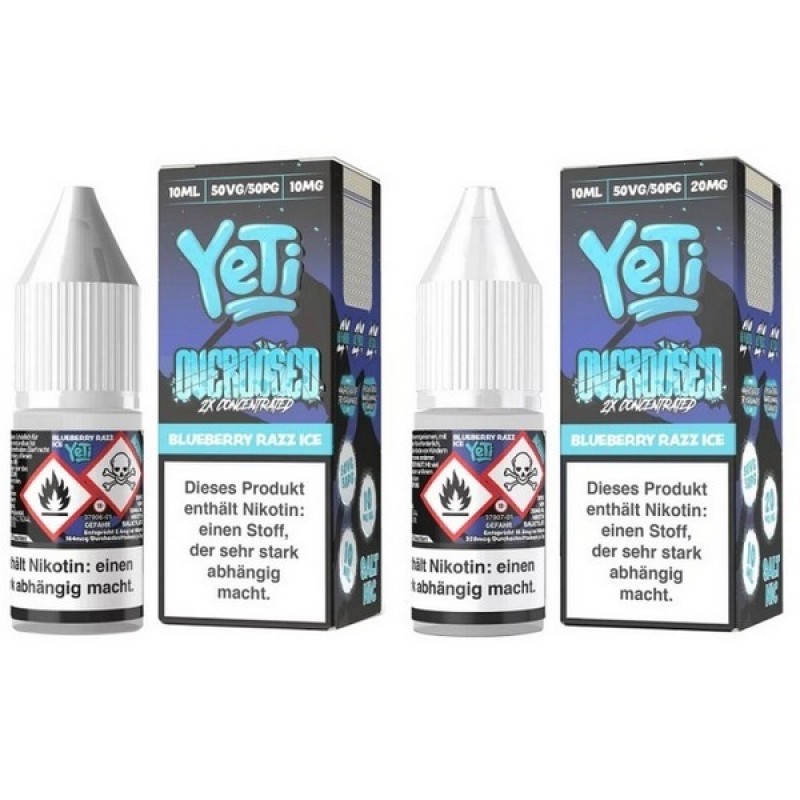 Yeti Overdosed - Blueberry Razz Ice - Nic Salt Liq...