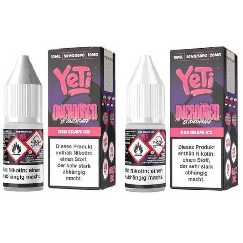 Yeti Overdosed - Red Grape Ice - Nic Salt Liquid 1...