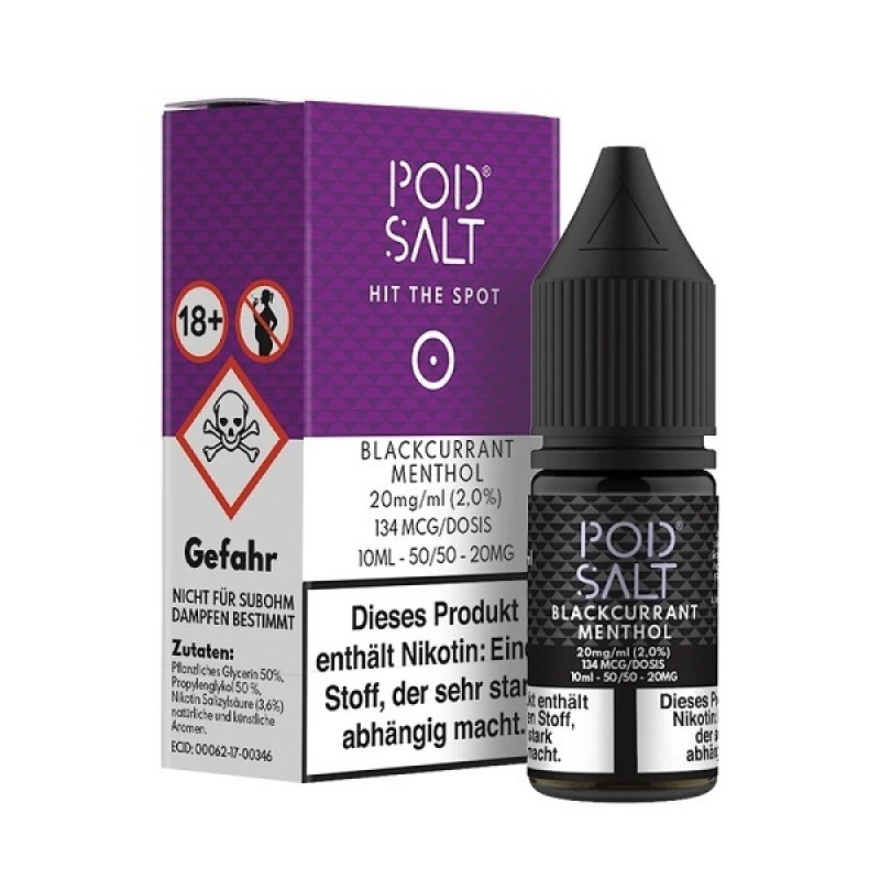 Pod Salt - Blackcurrant Menthol - 10 ml Salt Liqui...