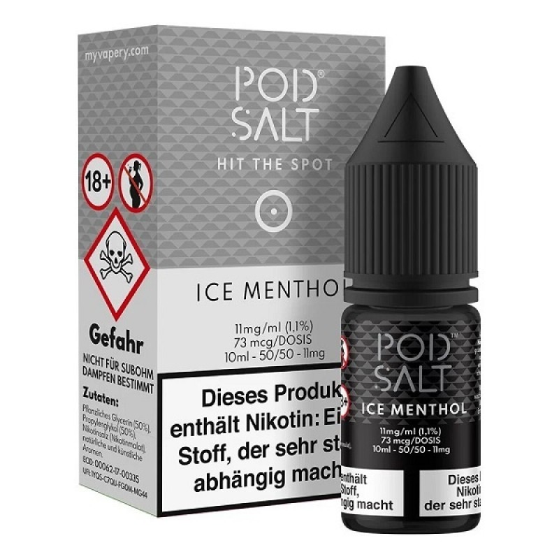 Pod Salt - Ice Menthol - 10 ml Salt Liquid - 11 mg...