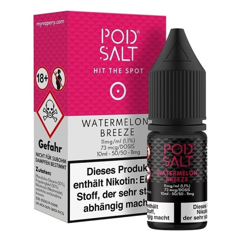 Pod Salt - Watermelon Breeze - 10 ml Salt Liquid -...