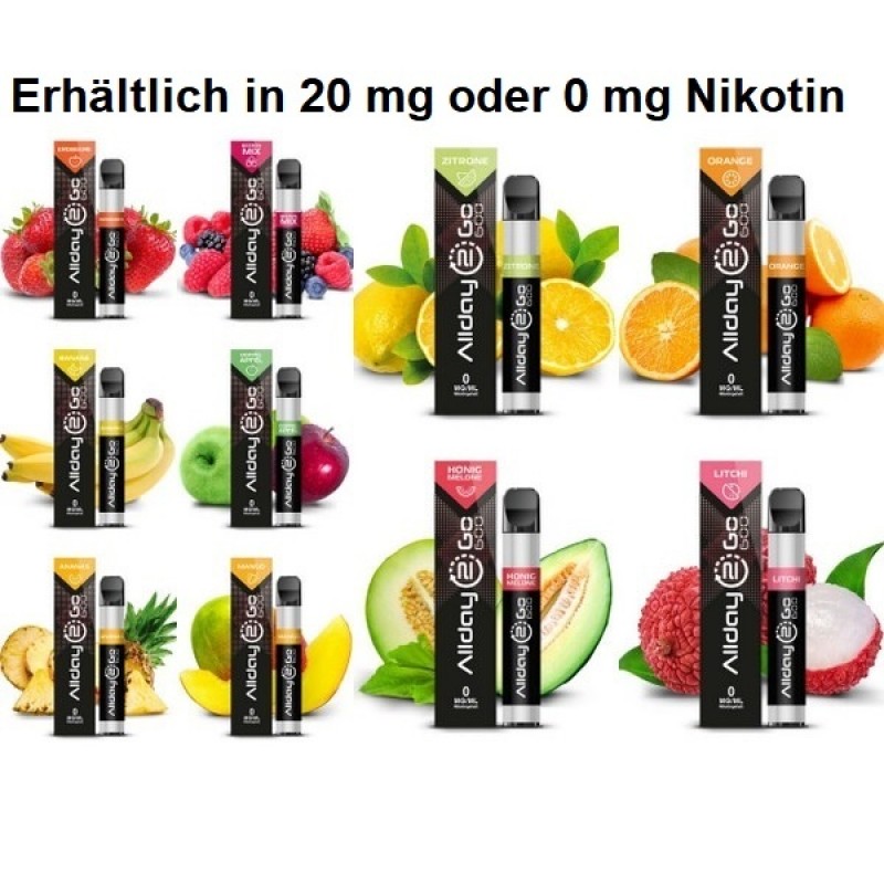 Allday 2 Go - Einweg E-Zigarette - 20 mg | 0 mg - ...