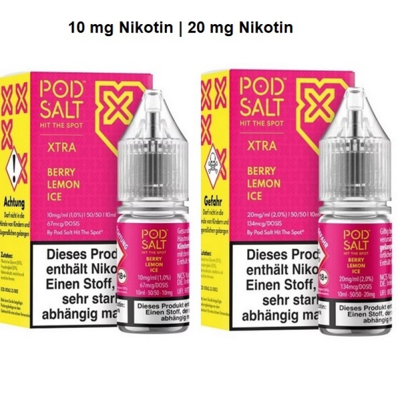 Pod Salt - Berry Lemon Ice - 10 ml Salt Liquid - 1...