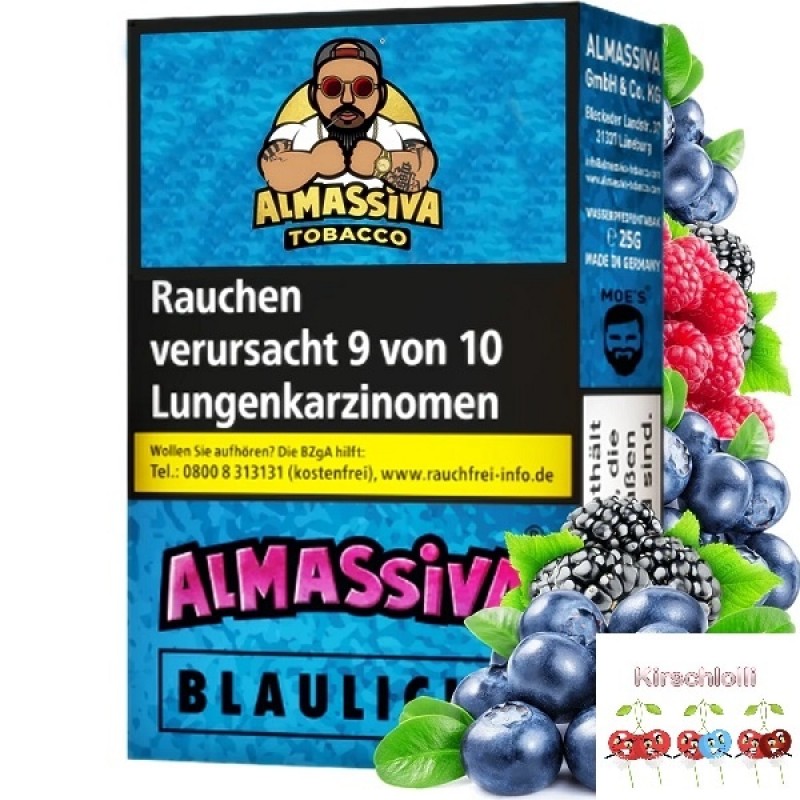 Almassiva Tobacco 25 g - Blaulicht - Blaubeere, Be...