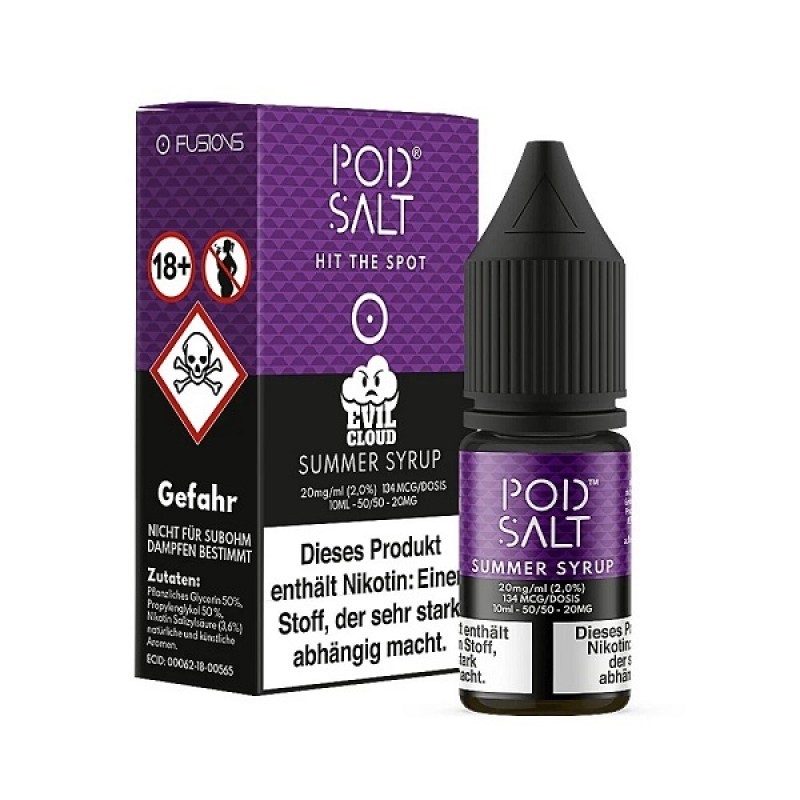 Pod Salt - Summer Syrup - 10 ml Salt Liquid - 20 m...