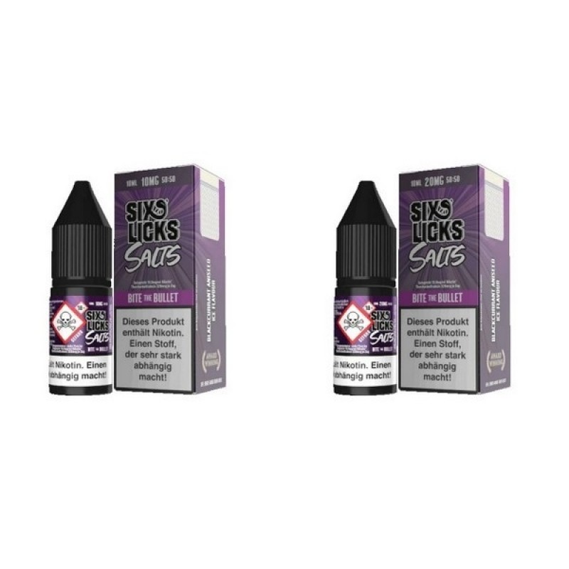 Six Licks - Bite the Bullet - Nikotinsalz Liquid 1...
