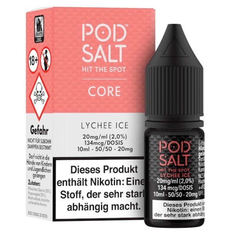 Pod Salt - Lychee Ice - 10 ml Salt Liquid - 11 mg ...