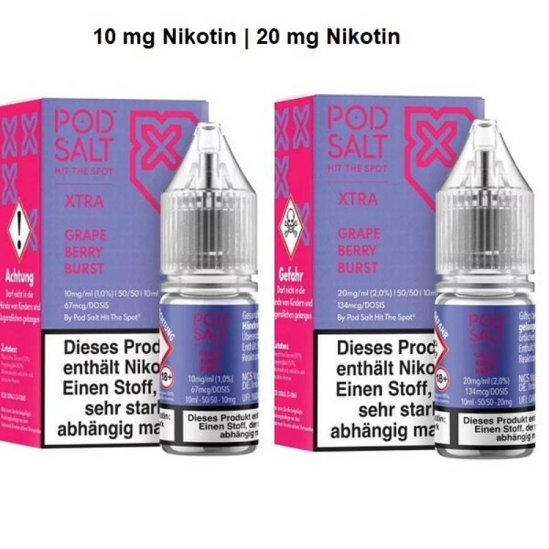 Pod Salt - Grape Berry Burst - 10 ml Salt Liquid -...