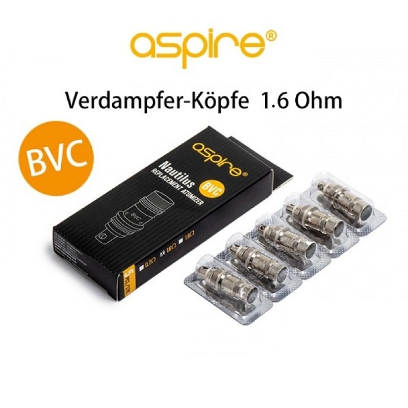 Nautilus - BVC - Verdampferköpfe - 1.6 Ohm - 5er ...